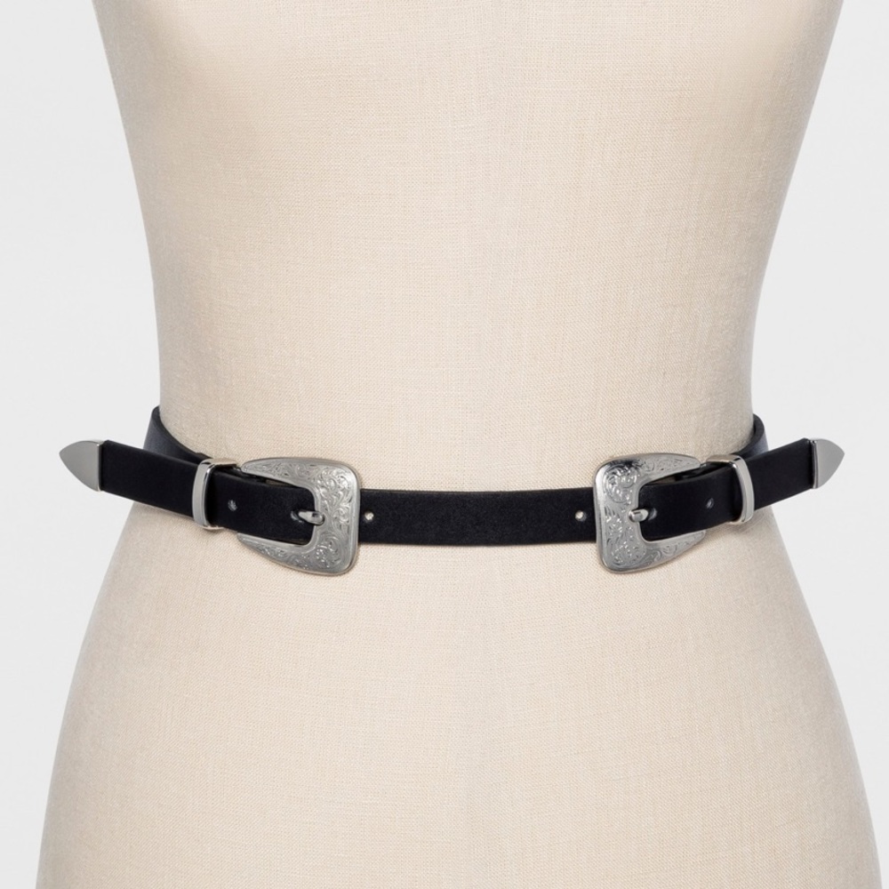 Double buckle Western belt